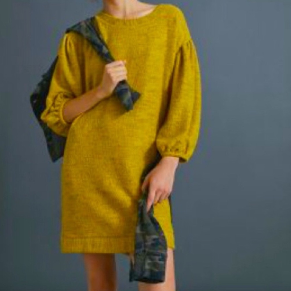 ANTHROPOLOGIE + Saturday/Sunday | Lyla Cozy Tunic Sweater Dress - Yellow